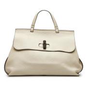 Pre-owned Leather handbags Gucci Vintage , White , Dames