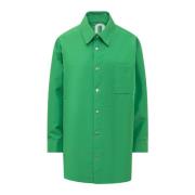 Klassieke Oversized Shirt voor Vrouwen Khrisjoy , Green , Dames