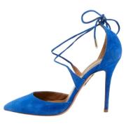 Pre-owned Suede heels Aquazzura Pre-owned , Blue , Dames