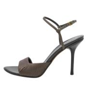 Pre-owned Satin sandals Gucci Vintage , Gray , Dames