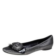 Pre-owned Leather flats Louis Vuitton Vintage , Gray , Dames