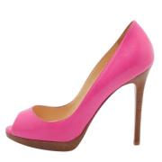 Pre-owned Leather heels Christian Louboutin Pre-owned , Pink , Dames