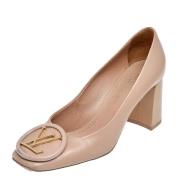 Pre-owned Leather heels Louis Vuitton Vintage , Beige , Dames