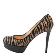 Pre-owned Raffia heels Christian Louboutin Pre-owned , Black , Dames
