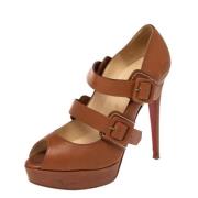 Pre-owned Leather heels Christian Louboutin Pre-owned , Brown , Dames