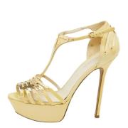 Pre-owned Leather sandals Sergio Rossi Pre-owned , Yellow , Dames