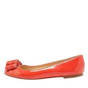 Pre-owned Leather flats Moschino Pre-Owned , Orange , Dames