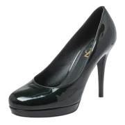 Pre-owned Leather heels Yves Saint Laurent Vintage , Green , Dames