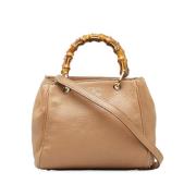 Pre-owned Leather shoppers Gucci Vintage , Brown , Dames