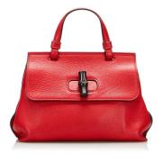 Pre-owned Leather handbags Gucci Vintage , Red , Dames