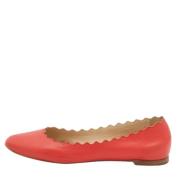 Pre-owned Leather flats Chloé Pre-owned , Red , Dames