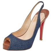 Pre-owned Denim sandals Christian Louboutin Pre-owned , Blue , Dames