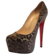 Pre-owned Fabric heels Christian Louboutin Pre-owned , Gray , Dames