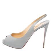 Pre-owned Leather sandals Christian Louboutin Pre-owned , Gray , Dames