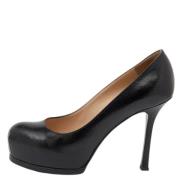 Pre-owned Leather heels Yves Saint Laurent Vintage , Black , Dames