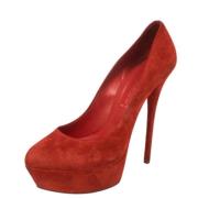 Pre-owned Suede heels Casadei Pre-owned , Red , Dames