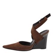 Pre-owned Suede sandals Casadei Pre-owned , Brown , Dames