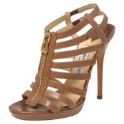 Pre-owned Leather sandals Jimmy Choo Pre-owned , Brown , Dames