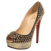 Pre-owned Fabric heels Christian Louboutin Pre-owned , Yellow , Dames