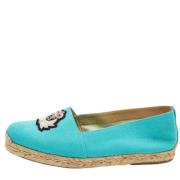 Pre-owned Canvas flats Christian Louboutin Pre-owned , Blue , Dames