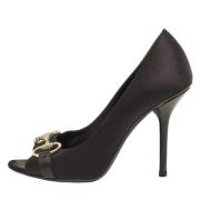 Pre-owned Satin heels Gucci Vintage , Black , Dames