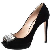 Pre-owned Suede heels Miu Miu Pre-owned , Black , Dames