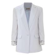 Elegante blazer met reverskraag Kocca , White , Dames