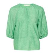 Emerald Green Blouse met Halflange Mouwen InWear , Green , Dames