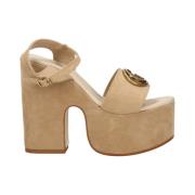 Beige Synthetische Sandalen voor Dames Guess , Beige , Dames