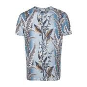 Botanische Print T-shirts en Polos Etro , Blue , Heren