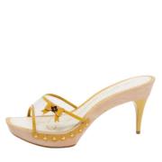 Pre-owned Leather sandals Louis Vuitton Vintage , Yellow , Dames