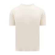 Wit Linnen Crew-neck T-shirt Roberto Collina , White , Heren