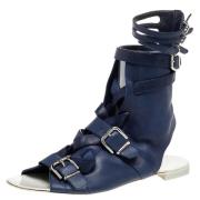Pre-owned Leather sandals Gianvito Rossi Pre-owned , Blue , Dames