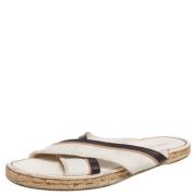 Pre-owned Canvas sandals Louis Vuitton Vintage , White , Dames