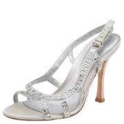 Pre-owned Satin sandals Sergio Rossi Pre-owned , Gray , Dames