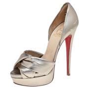 Pre-owned Leather heels Christian Louboutin Pre-owned , Gray , Dames