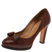 Pre-owned Leather heels Salvatore Ferragamo Pre-owned , Brown , Dames