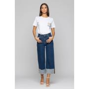 Glamoureuze Denim Culottes met Rhinestone Applicatie Kocca , Blue , Da...