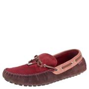 Pre-owned Leather flats Louis Vuitton Vintage , Red , Dames