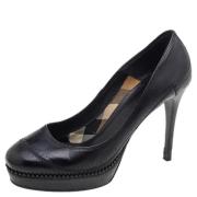 Pre-owned Leather heels Burberry Vintage , Black , Dames