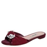 Pre-owned Fabric flats Miu Miu Pre-owned , Red , Dames