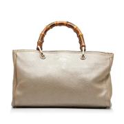 Pre-owned Leather handbags Gucci Vintage , Beige , Dames