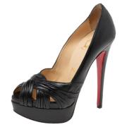 Pre-owned Leather heels Christian Louboutin Pre-owned , Black , Dames