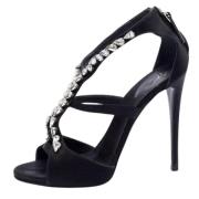 Pre-owned Satin sandals Giuseppe Zanotti Pre-owned , Black , Dames