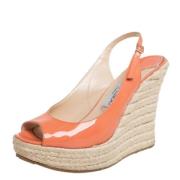 Pre-owned Leather sandals Jimmy Choo Pre-owned , Orange , Dames