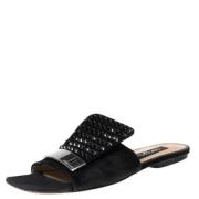 Pre-owned Suede sandals Sergio Rossi Pre-owned , Black , Dames