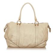 Pre-owned Leather handbags Gucci Vintage , White , Dames