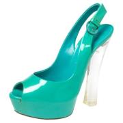 Pre-owned Leather heels Casadei Pre-owned , Green , Dames