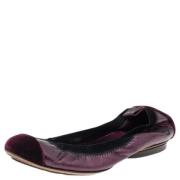 Pre-owned Leather flats Chanel Vintage , Purple , Dames
