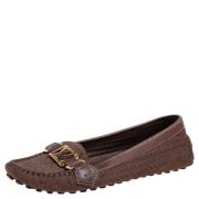 Pre-owned Leather flats Louis Vuitton Vintage , Brown , Dames